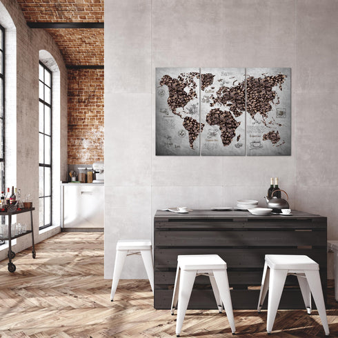 Wandbilder Wohnzimmer XXL Küche Kaffee Moderne Bilder Weltkarte